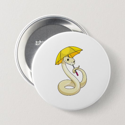 Snake met Umbrella Ronde Button 7,6 Cm (Voorkant /achterkant)