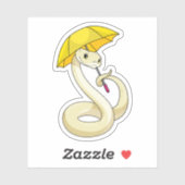 Snake met Umbrella Sticker (Vel)