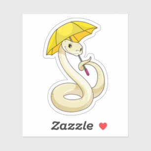 Snake met Umbrella Sticker