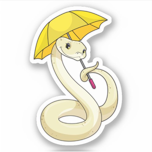Snake met Umbrella Sticker (Voorkant)