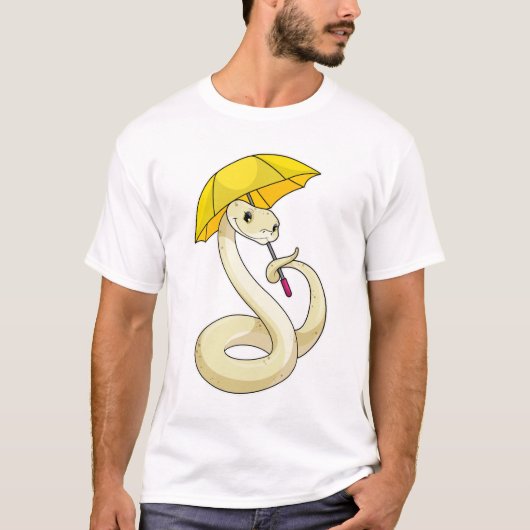 Snake met Umbrella T-shirt (Voorkant)