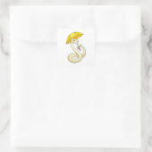 Snake met Umbrella Vierkante Sticker (Tas)