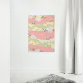 Snake met witte bloemen minimalistisch plat Poster