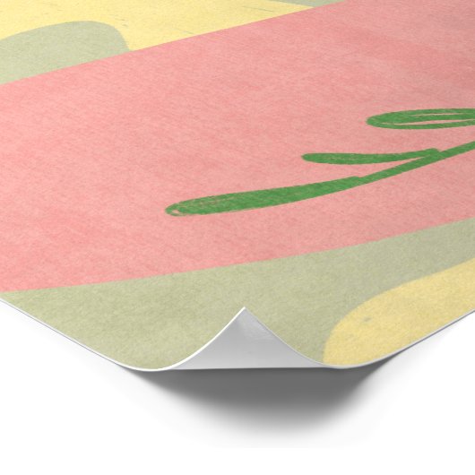 Snake met witte bloemen minimalistisch plat Poster (Hoek)