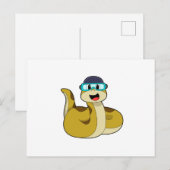Snake met zwembril briefkaart (Voorkant / Achterkant)