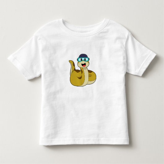 Snake met zwembril kinder shirts (Voorkant)