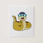 Snake met zwembril legpuzzel (Verticaal)