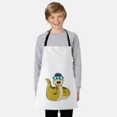 Snake met zwembril schort (Gedragen)