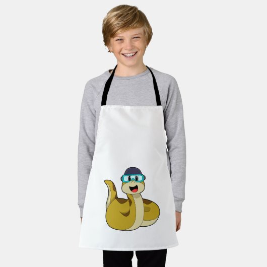 Snake met zwembril schort (Gedragen)