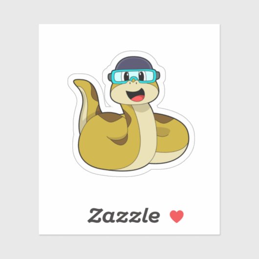 Snake met zwembril sticker (Vel)