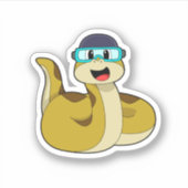 Snake met zwembril sticker (Voorkant)