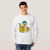 Snake met zwembril t-shirt (Voorkant volledig)