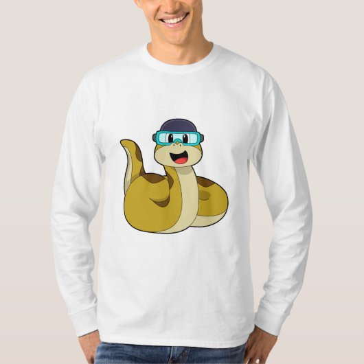 Snake met zwembril t-shirt (Voorkant)