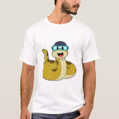 Snake met zwembril t-shirt (Voorkant)