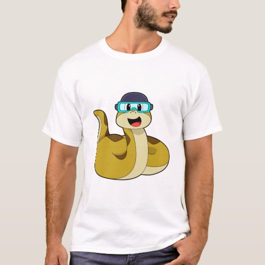 Snake met zwembril t-shirt (Voorkant)