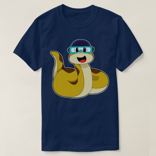 Snake met zwembril t-shirt (Design voorkant)