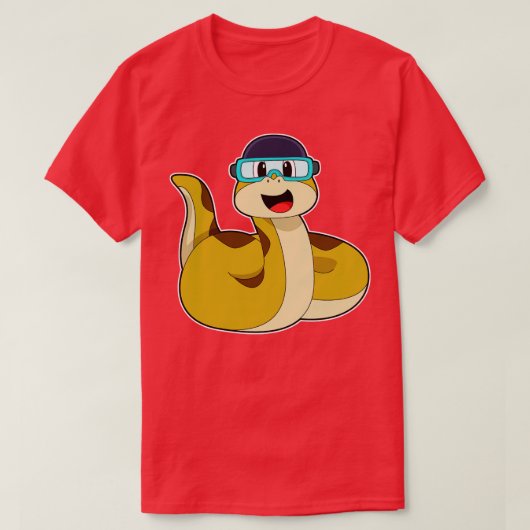 Snake met zwembril t-shirt (Design voorkant)