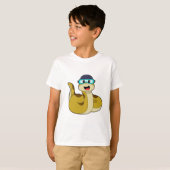 Snake met zwembril t-shirt (Voorkant volledig)