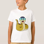 Snake met zwembril t-shirt (Voorkant)