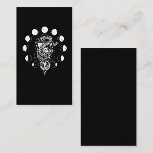 Snake Moon Phases Geometry Witch Crescent Visitekaartje (Voorkant / Achterkant)