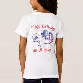Snake@Mouse print kinder t-shirt Happy Birthday (Achterkant)