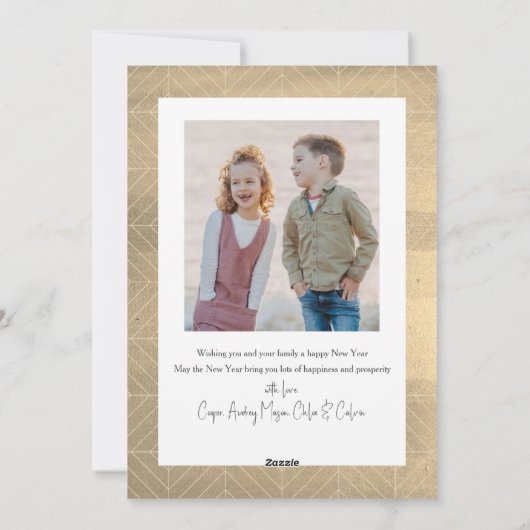 Snake & Mushroom Black 2 Foto Chinees Nieuwjaar Feestdagenkaart (Achterkant)