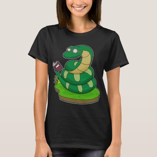 Snake Nerd Book T-shirt (Voorkant)