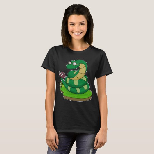 Snake Nerd Book T-shirt (Voorkant volledig)
