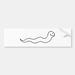 Snake of Worm - Fun line draw art symbol logo Bumpersticker