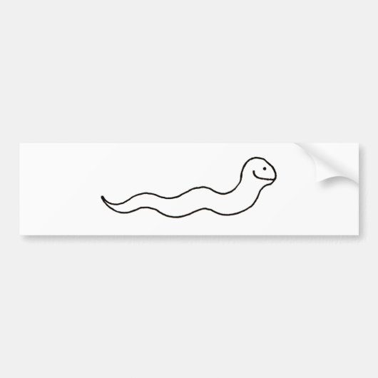 Snake of Worm - Fun line draw art symbol logo Bumpersticker (Voorkant)