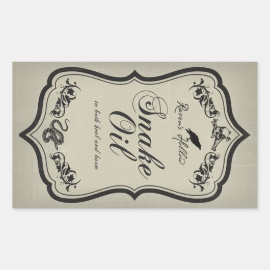 Snake Oil Halloween Jar Sticker Label (Voorkant)