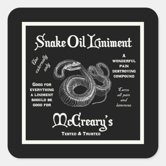 Snake Oil Liniment Sticker (Voorkant)