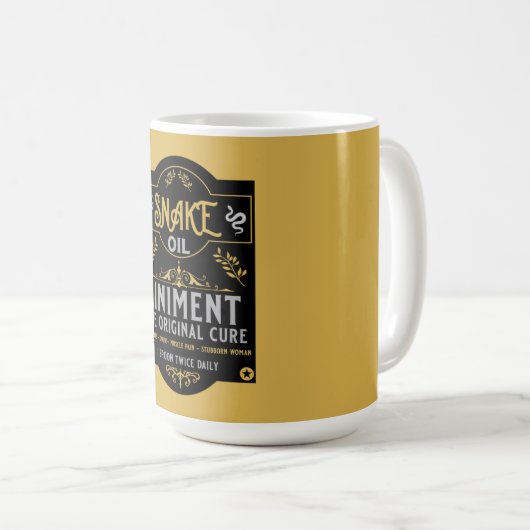 Snake oil salesman grappige cadeaus voor verkoopme koffiemok (Voorkant rechts)