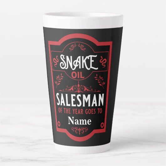 Snake oil salesman grappige cadeaus voor verkoopme latte mok (Voorkant)