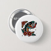 Snake Old School American Traditional Tattoo Flash Ronde Button 5,7 Cm (Voorkant /achterkant)
