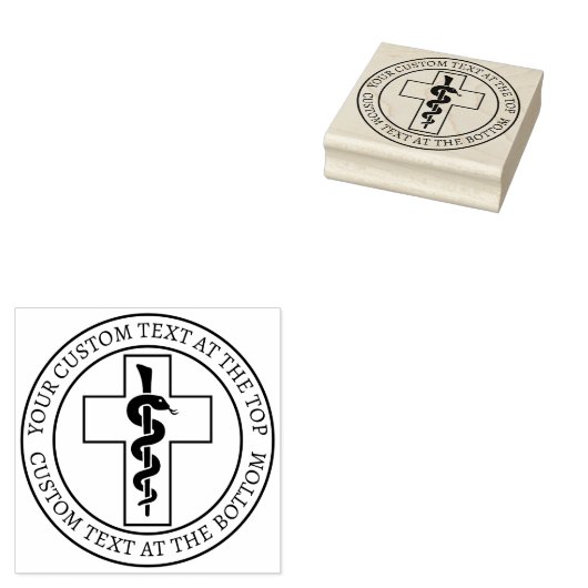 Snake on Cross Rubberstempel (Gestempeld)