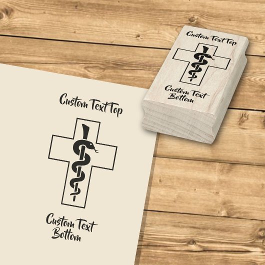 Snake on Cross Rubberstempel