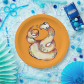 snake on orange papieren bordje (Feest)