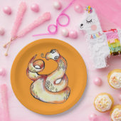 snake on orange papieren bordje (Feest)