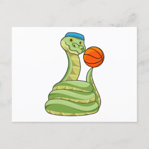 Snake op Basketball Sports Briefkaart
