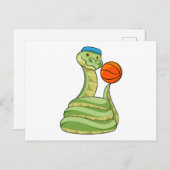 Snake op Basketball Sports Briefkaart (Voorkant / Achterkant)