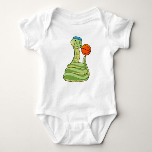 Snake op Basketball Sports Romper (Voorkant)