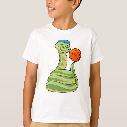 Snake op Basketball Sports T-shirt (Voorkant)
