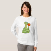 Snake op Basketball Sports T-shirt (Voorkant volledig)