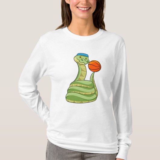 Snake op Basketball Sports T-shirt (Voorkant)