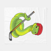 Snake op Ice hockey met Ice hockey stick Fleece Deken (Voorkant (Horizontaal))