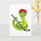 Snake op Ice hockey met Ice hockey stick Kaart (Gele Bloem)