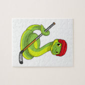 Snake op Ice hockey met Ice hockey stick Legpuzzel (Horizontaal)