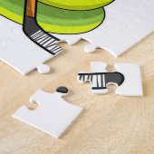 Snake op Ice hockey met Ice hockey stick Legpuzzel (Zijkant)