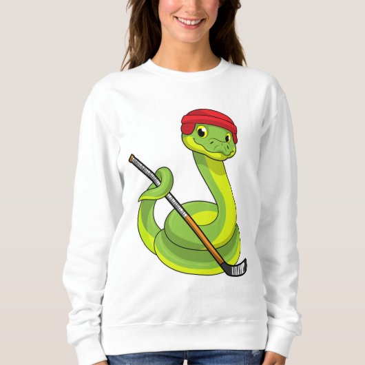 Snake op Ice hockey met Ice hockey stick Trui (Voorkant)